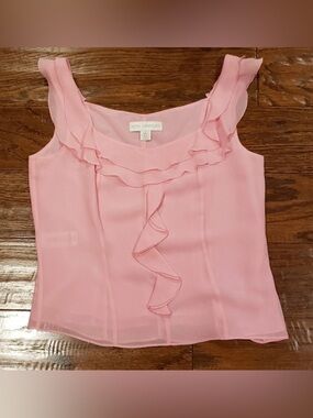 Petite Sophisticate Light Pink Ruffle Camisole